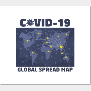 Global Spread Map of Covid-19 Posters and Art